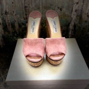 Elegant Pink Suede Slides
